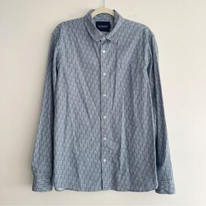 Scotch & Soda Dress Shirt Long Sleeve Men’s Button Down Blue Pattern Office Work